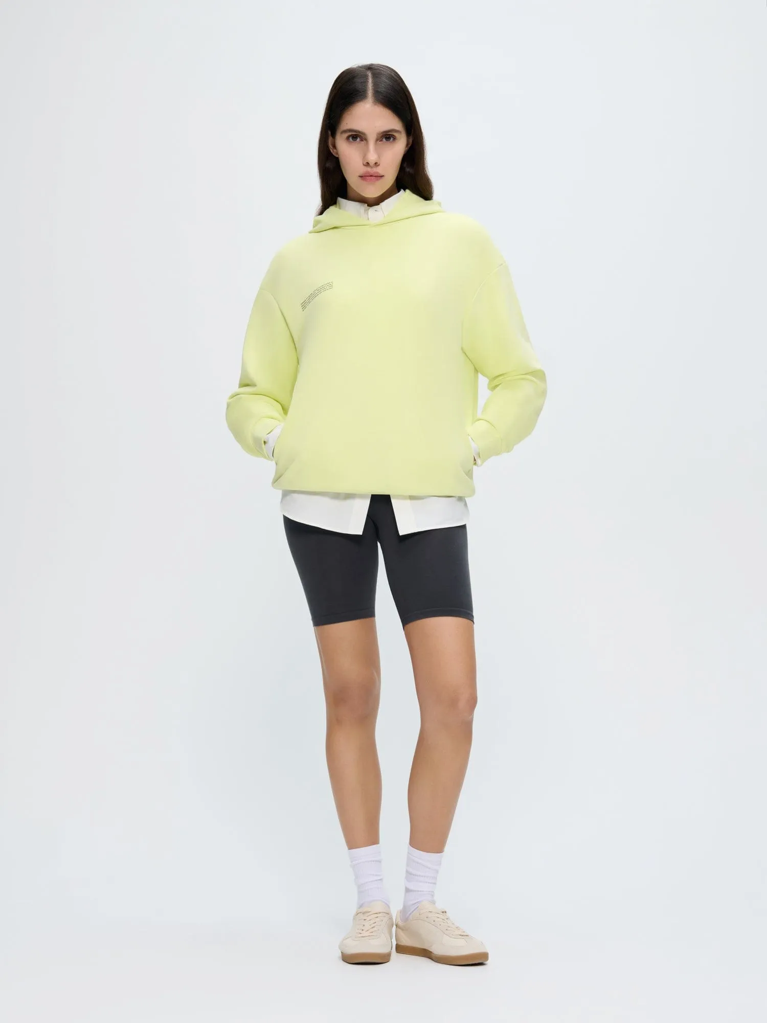Womens 365 Midweight Hoodie—Soft Lime sold by Pangaia product image thumbnail 3