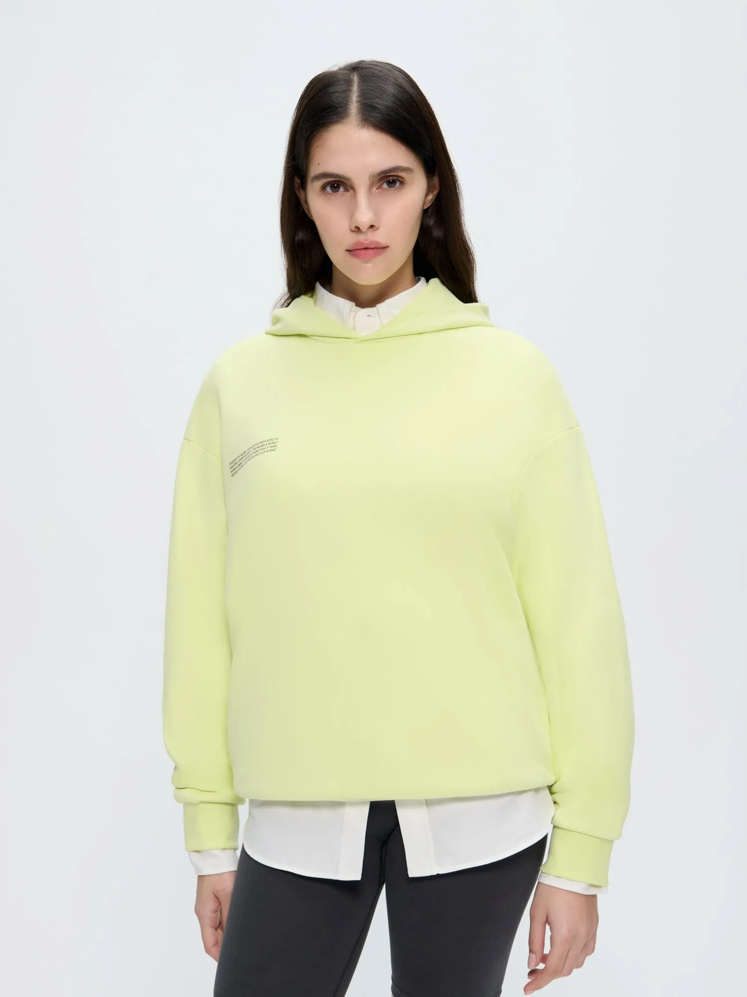 Womens 365 Midweight Hoodie—Soft Lime sold by Pangaia