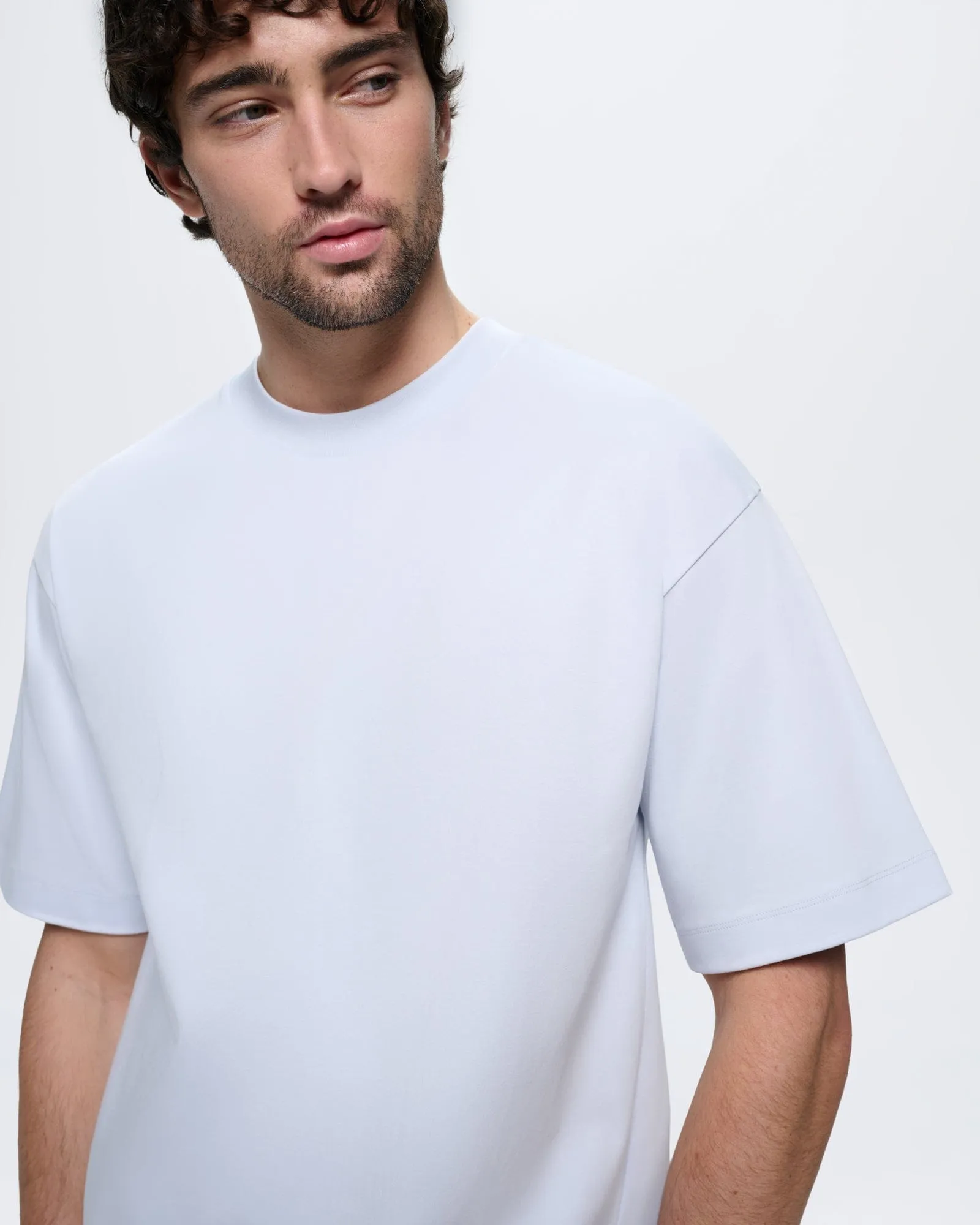 Mens Interlock Oversized T-Shirt—Ice Grey sold by Pangaia product image thumbnail 4
