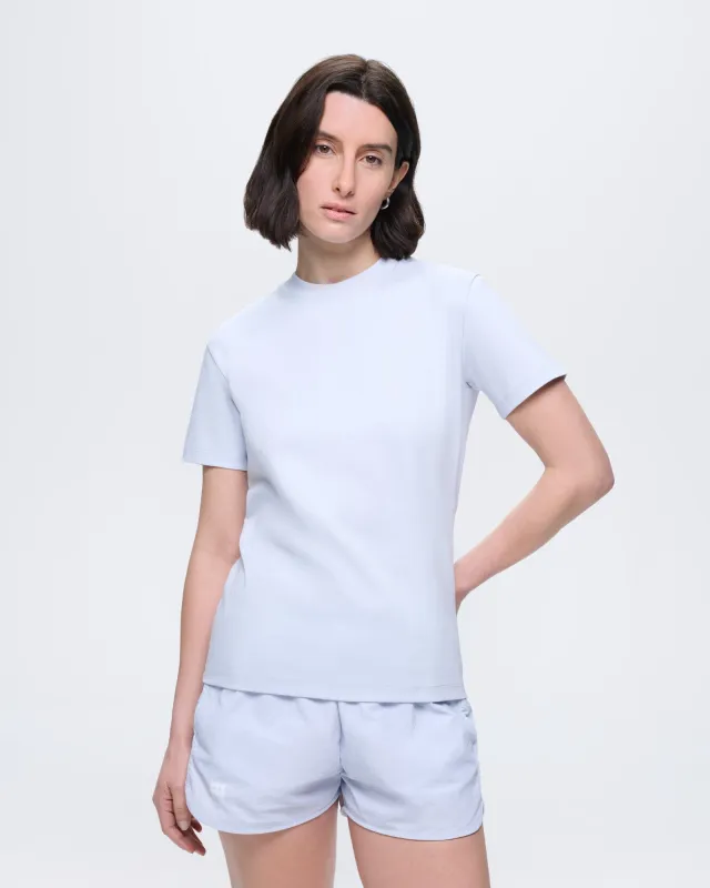 Womens Interlock T-Shirt—Ice Grey made by Pangaia