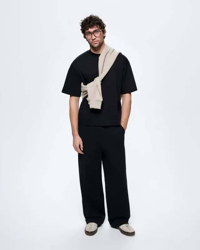 Mens Interlock Oversized T-Shirt—Black made by Pangaia