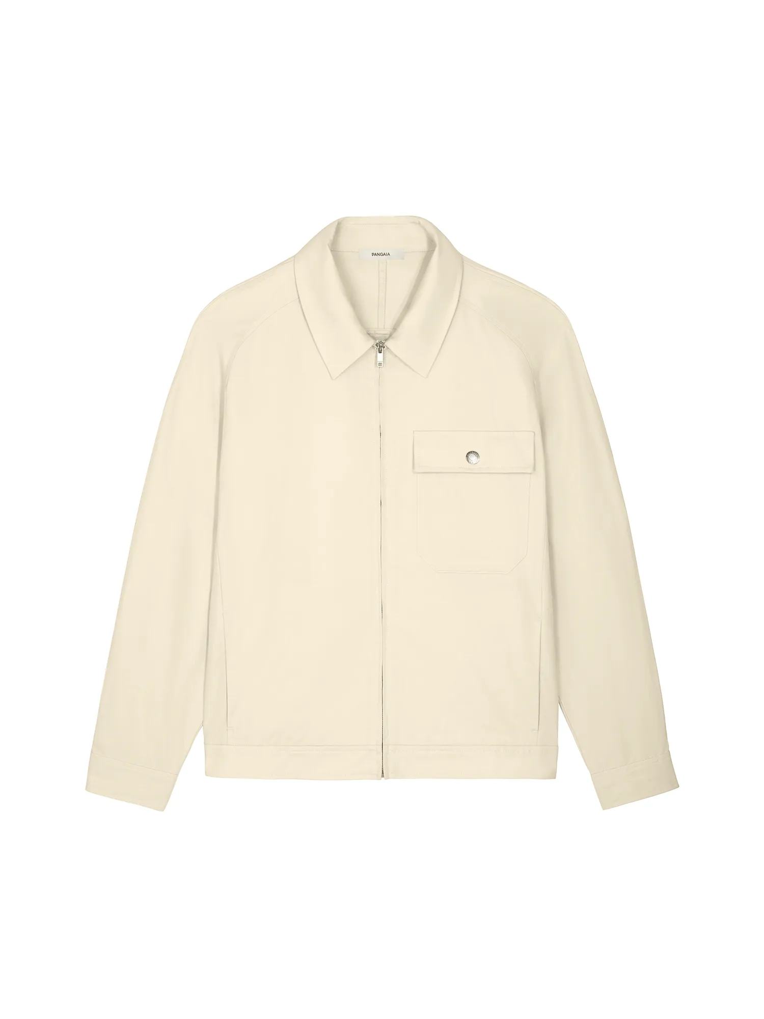 Womens DNA Cotton Linen Harrington Jacket—travertine beige sold by Pangaia