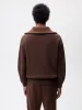 Womens Recycled Cashmere Half Zip Sweater—chestnut brown sold by Pangaia