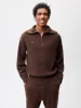 Womens Recycled Cashmere Half Zip Sweater—chestnut brown sold by Pangaia