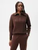 Womens Recycled Cashmere Half Zip Sweater—chestnut brown sold by Pangaia
