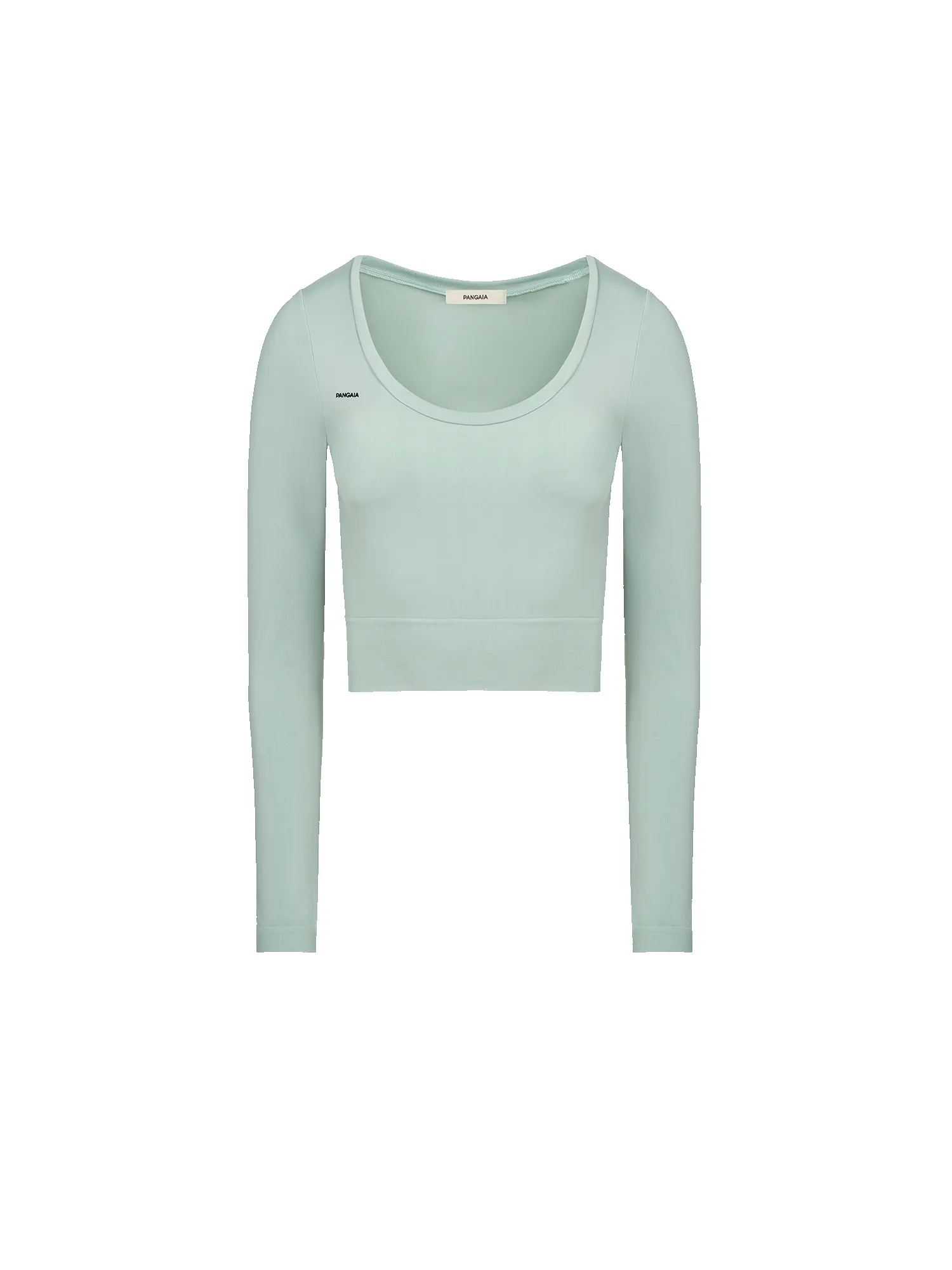 Womens Plant-Stretch Long Sleeve Cropped Top—Eucalyptus Blue sold by Pangaia