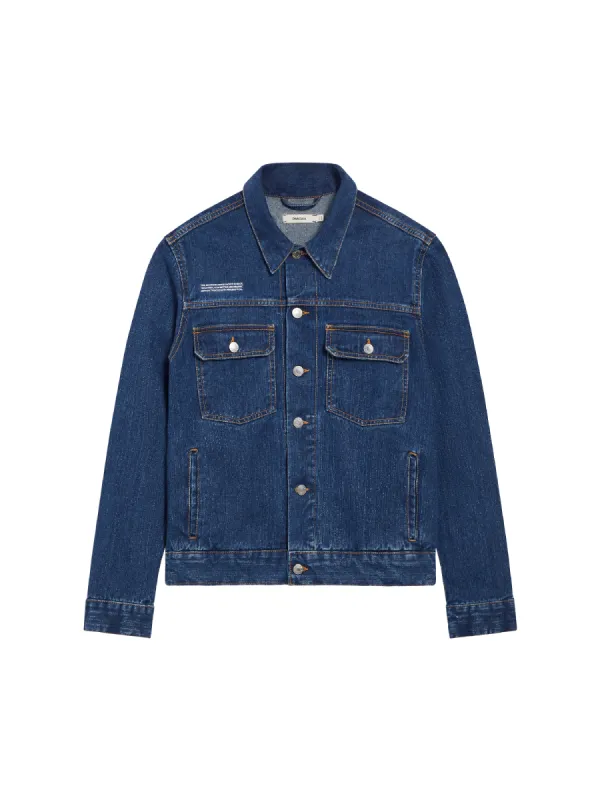 Womens Nettle Denim Jacket—mid wash sold by Pangaia