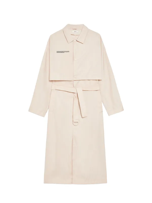 Womens Recycled Nylon Trench Coat—sand sold by Pangaia