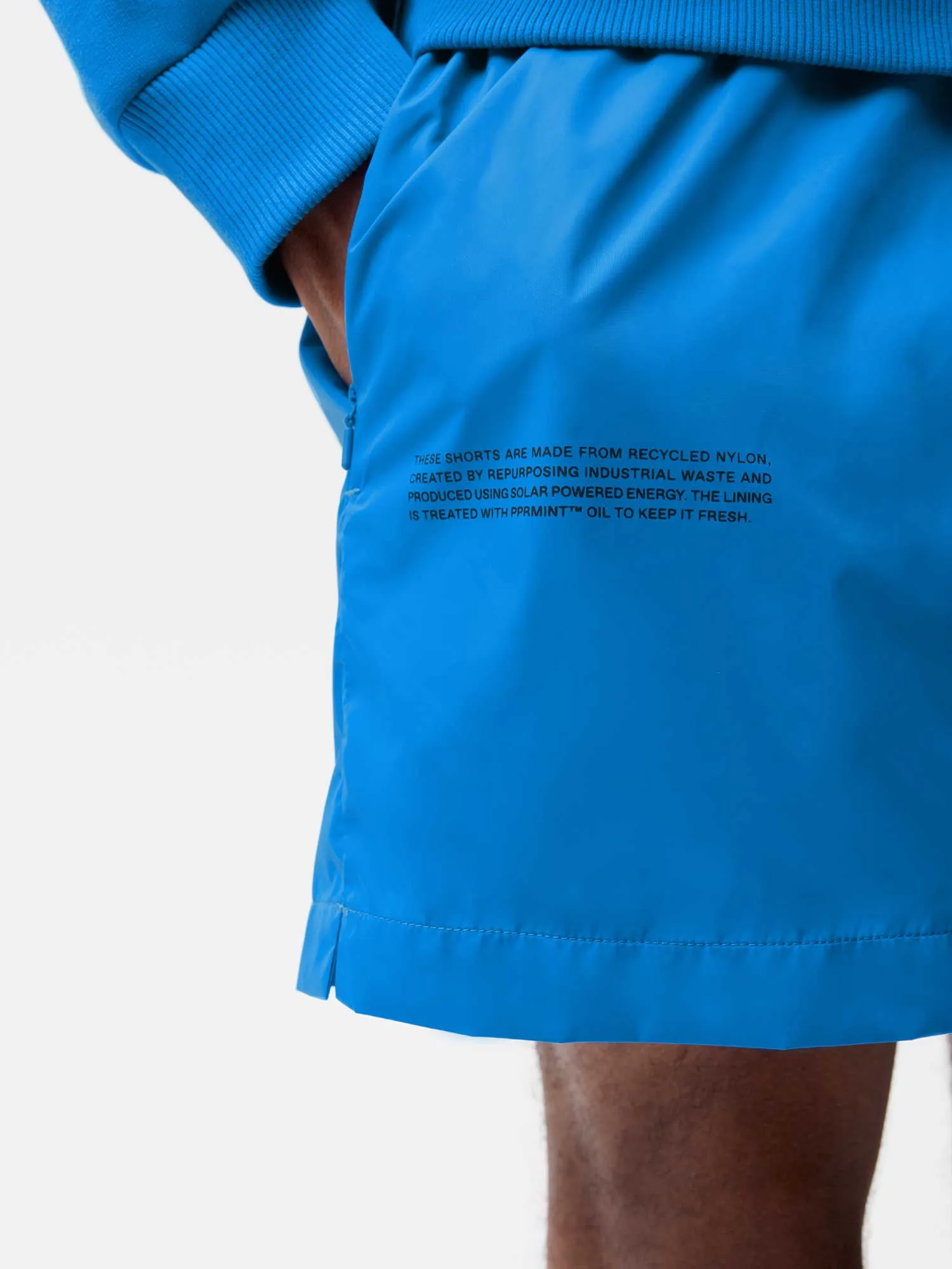 Womens Archive Recycled nylon Shorts—cerulean blue sold by Pangaia product image thumbnail 5