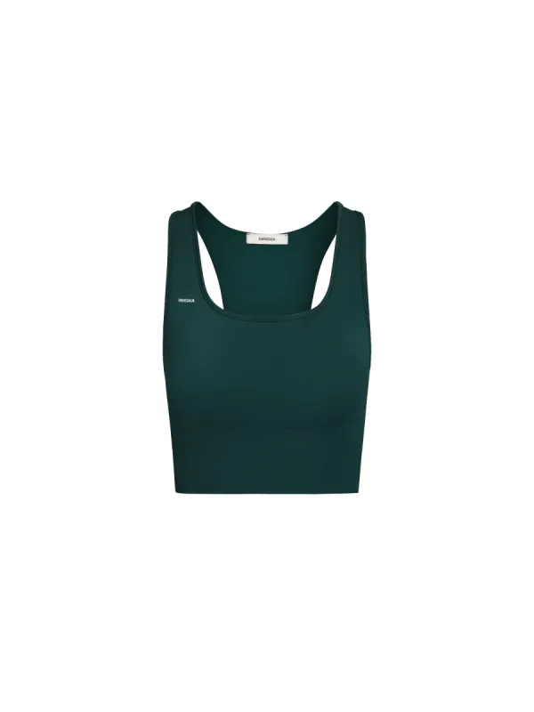 Women's Plant-Stretch Compressive Sports Bra—Foliage Green sold by Pangaia