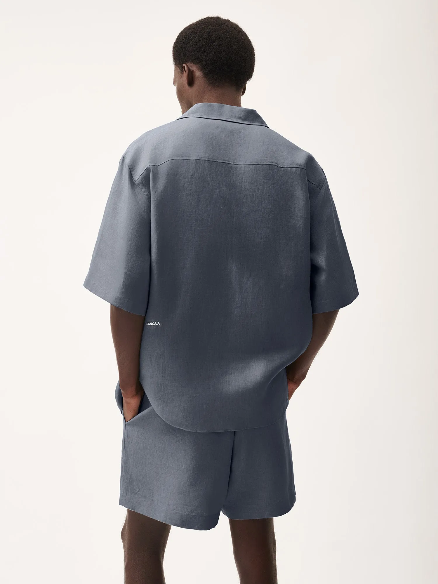 Womens DNA Linen Camp Collar Shirt—atmosphere grey sold by Pangaia product image thumbnail 5