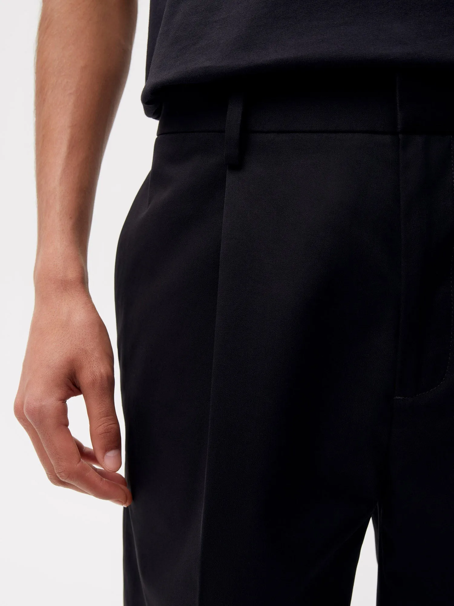 Men's Cotton Tailored Shorts—black sold by Pangaia product image thumbnail 4