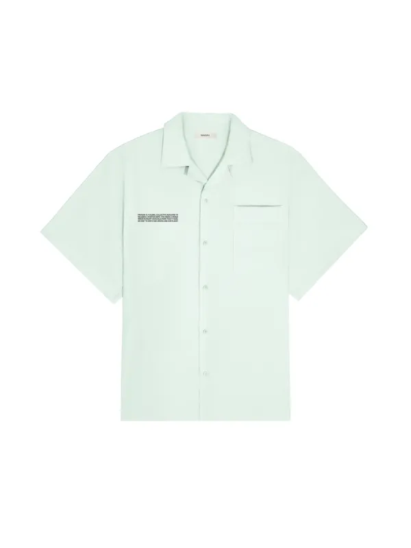 DNA Linen Camp Collar Shirt—opal green sold by Pangaia