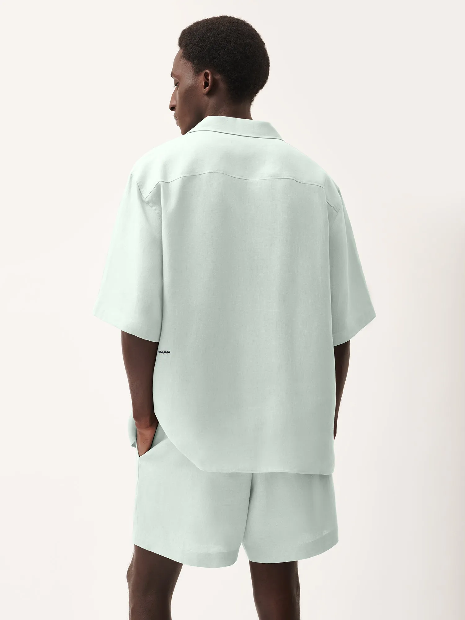 DNA Linen Camp Collar Shirt—opal green sold by Pangaia product image thumbnail 3