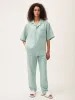 Women's Aloe Linen Trousers—eucalyptus blue sold by Pangaia