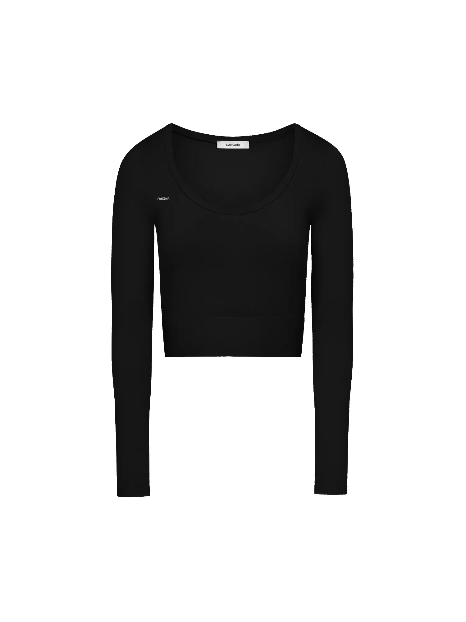 Sale Womens Plant-Stretch Long Sleeve Cropped Top—black sold by Pangaia