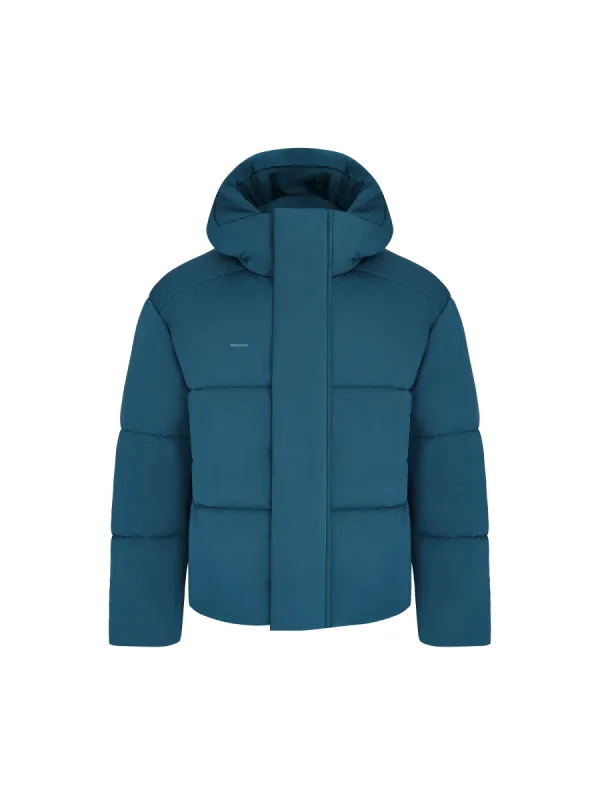 Men’s Flower-Warmth Recycled Nylon Puffer—storm blue sold by Pangaia