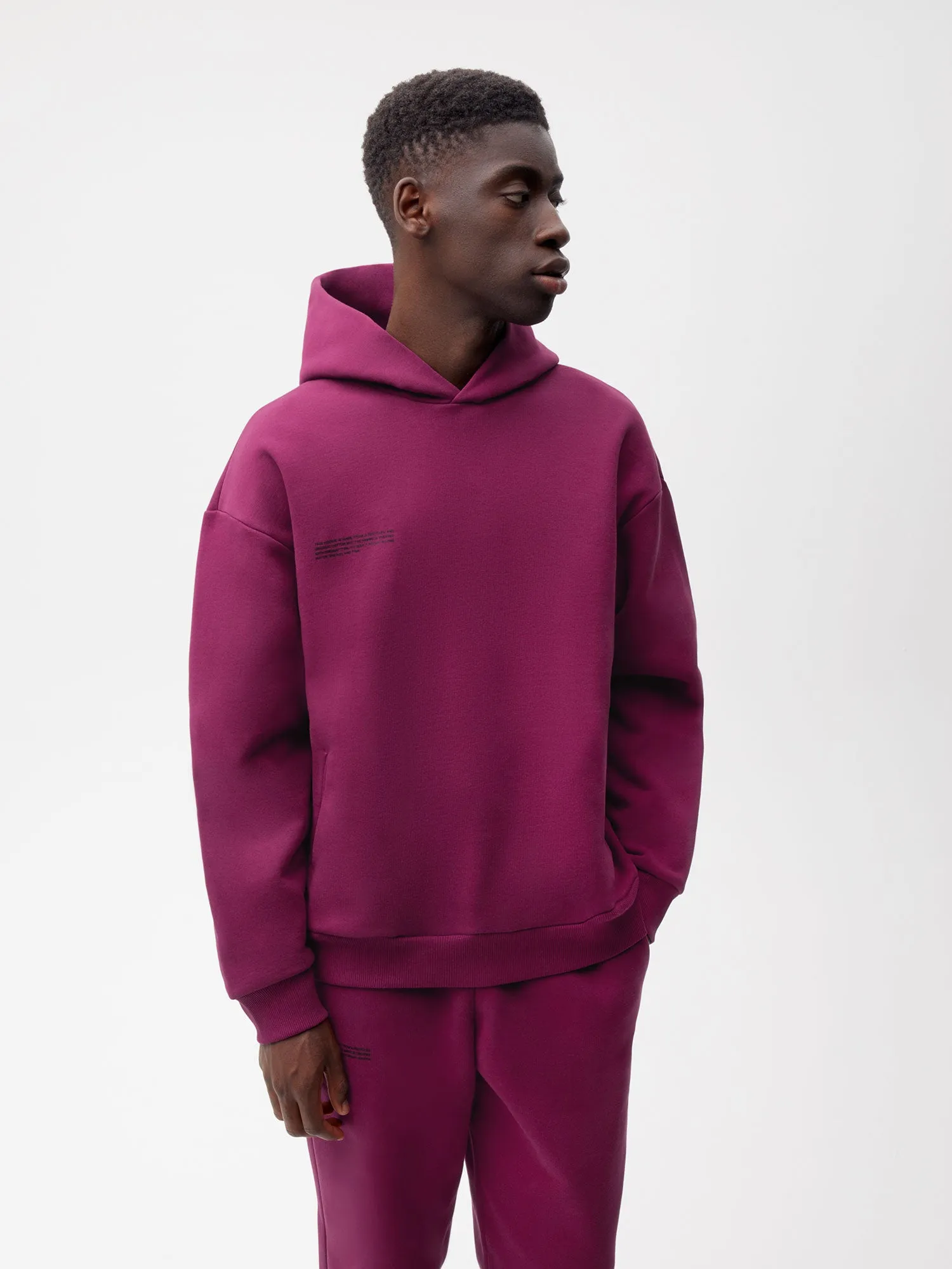Womens 365 Heavyweight Hoodie—plum purple sold by Pangaia product image thumbnail 3