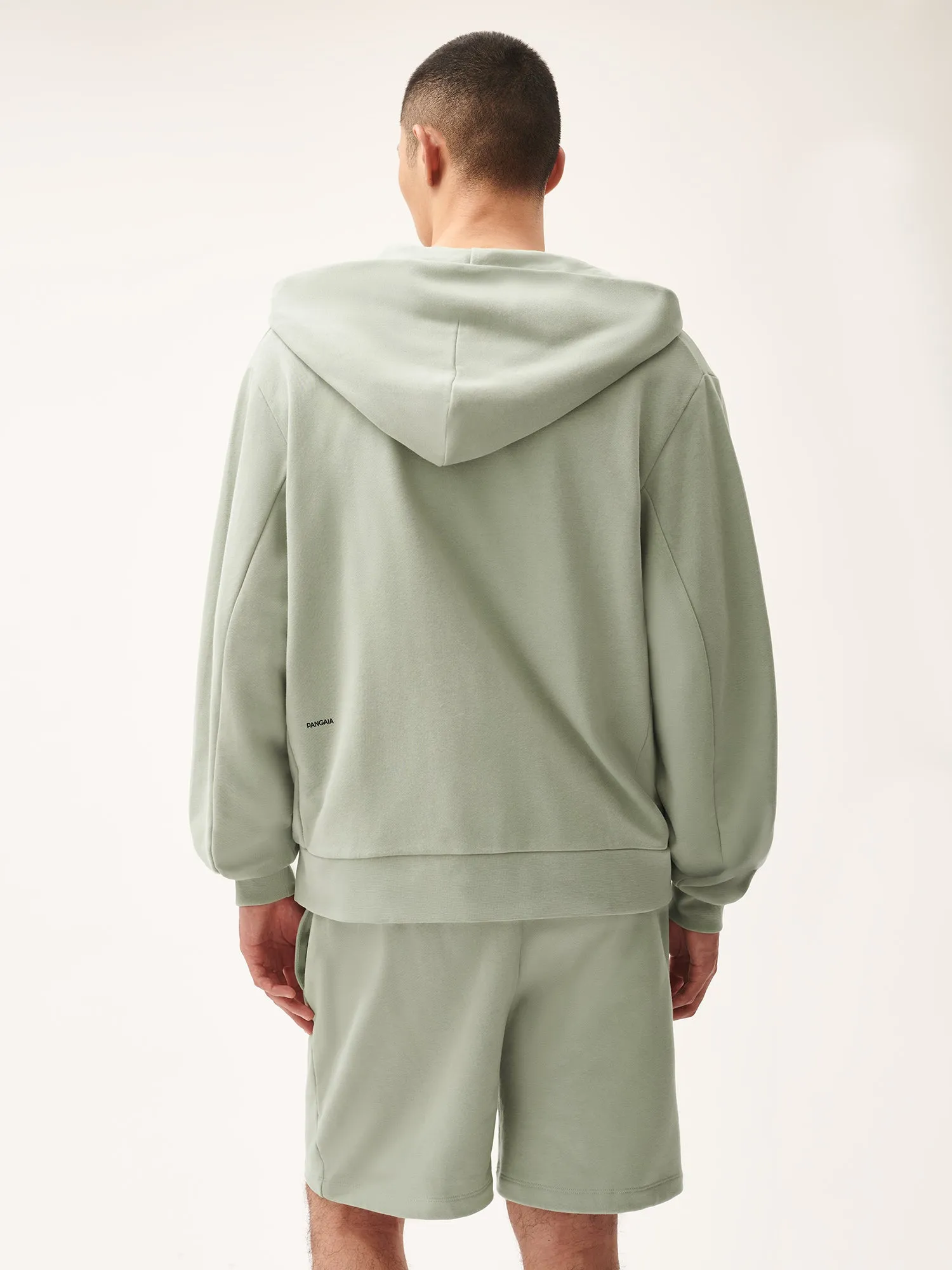 Womens 365 Midweight Snap Button Hoodie—moss green sold by Pangaia product image thumbnail 5