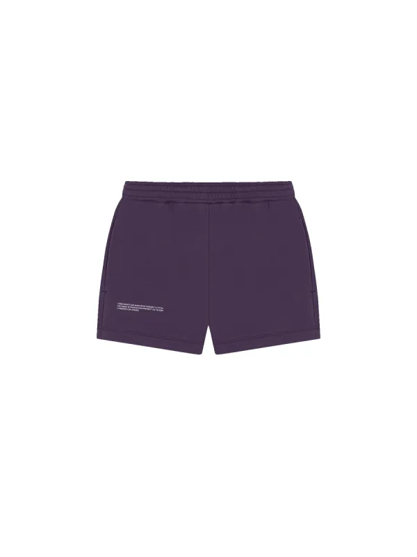 Archive Fruitful 365 Midweight Organic Cotton Shorts—blackberry purple sold by Pangaia