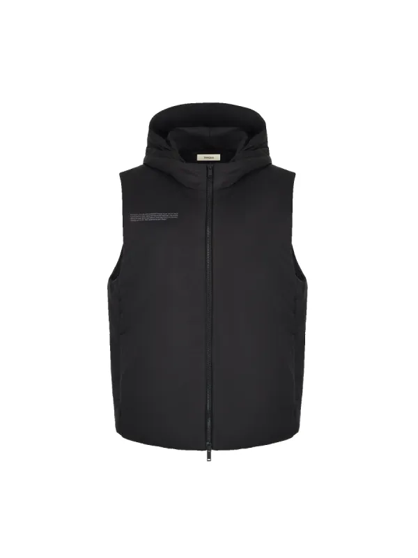 Womens Flower-Warmth Padded Gilet—black sold by Pangaia