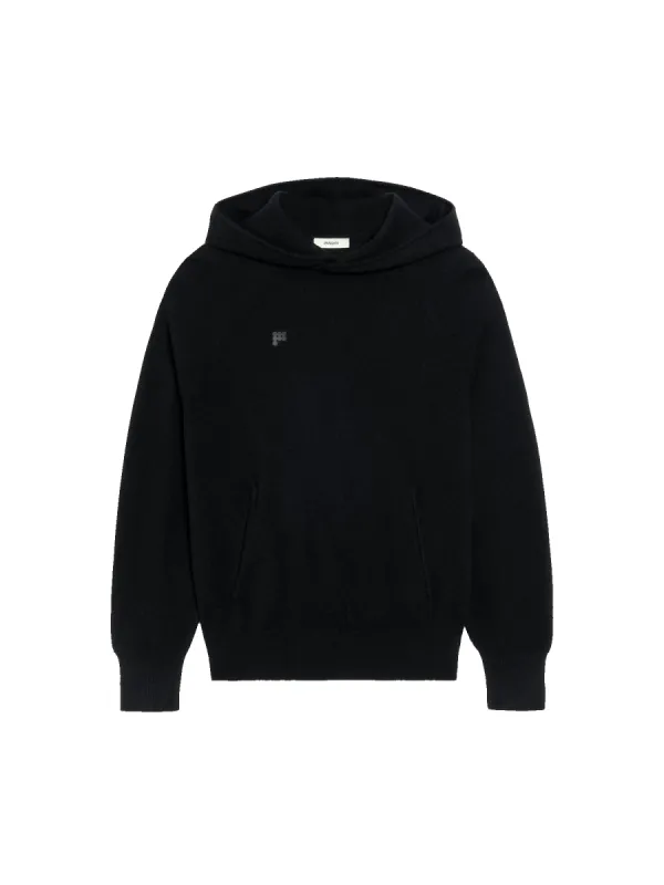 Womens Recycled Cashmere Hoodie—black sold by Pangaia