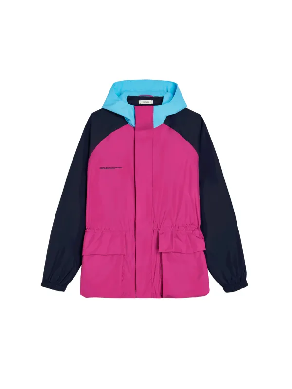 Recycled Nylon Color Block Jacket—foxglove pink sold by Pangaia
