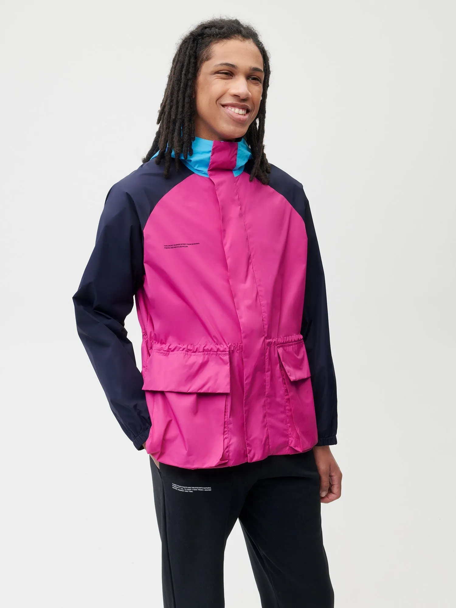 Recycled Nylon Color Block Jacket—foxglove pink sold by Pangaia product image thumbnail 3