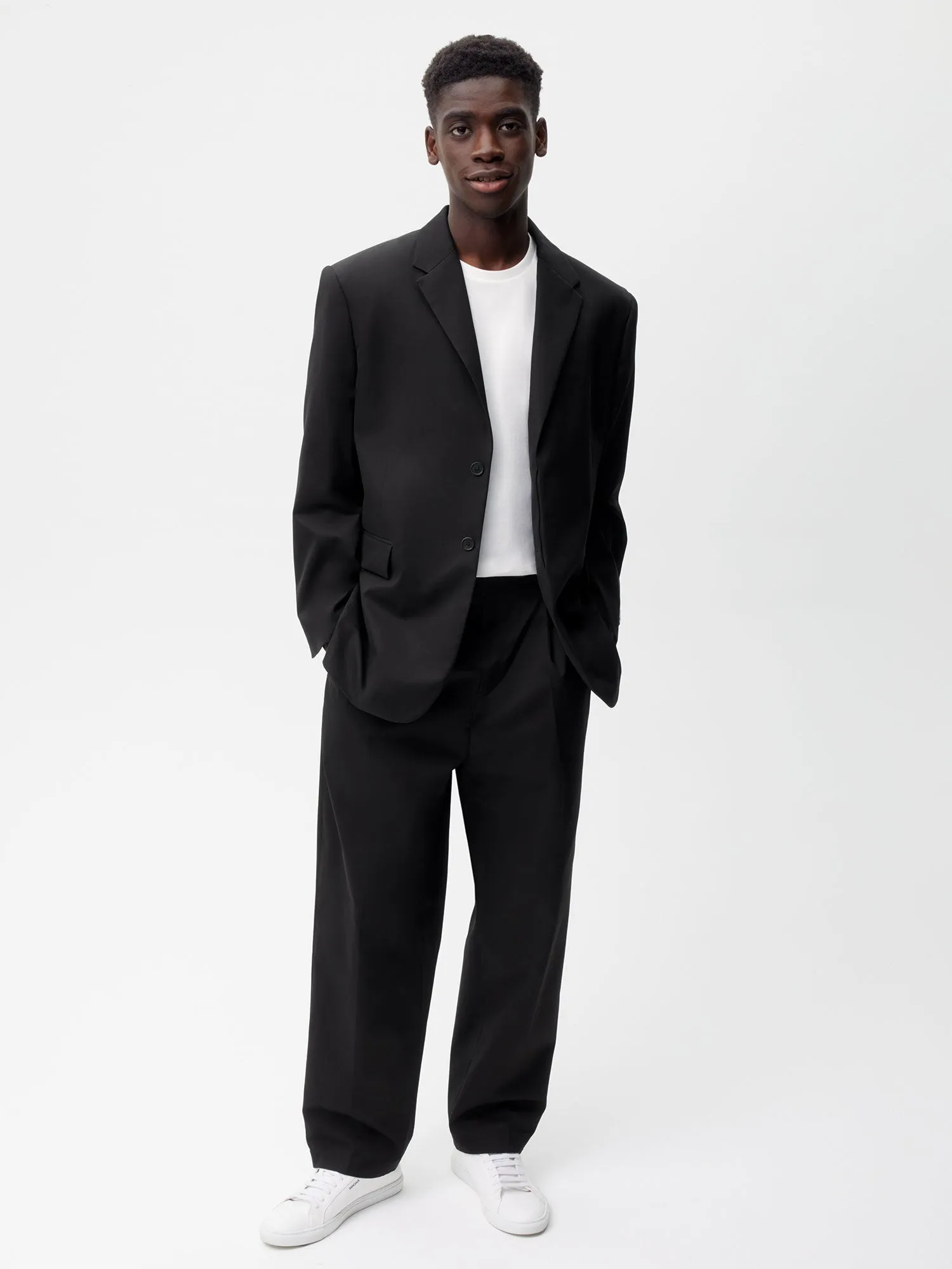 Men's Organic Cotton Oversized Tailored Blazer—black sold by Pangaia product image thumbnail 4