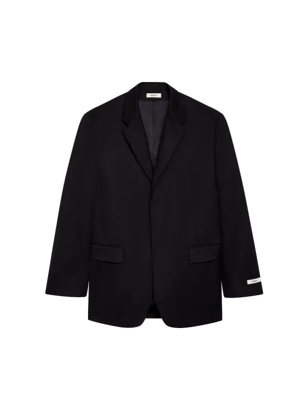 Men's Organic Cotton Oversized Tailored Blazer—black sold by Pangaia