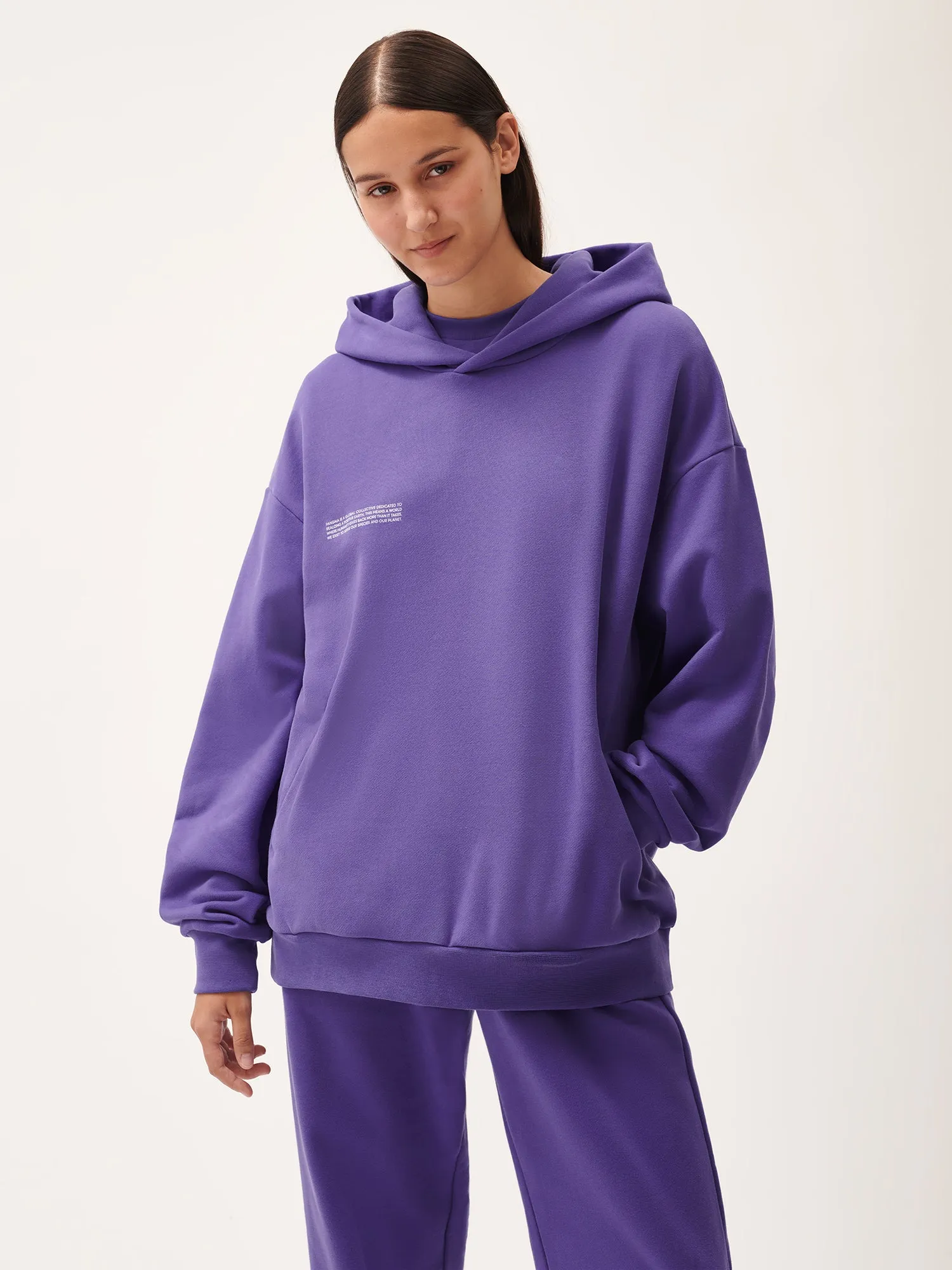 Womens 365 Midweight Hoodie—ultraviolet sold by Pangaia product image thumbnail 3