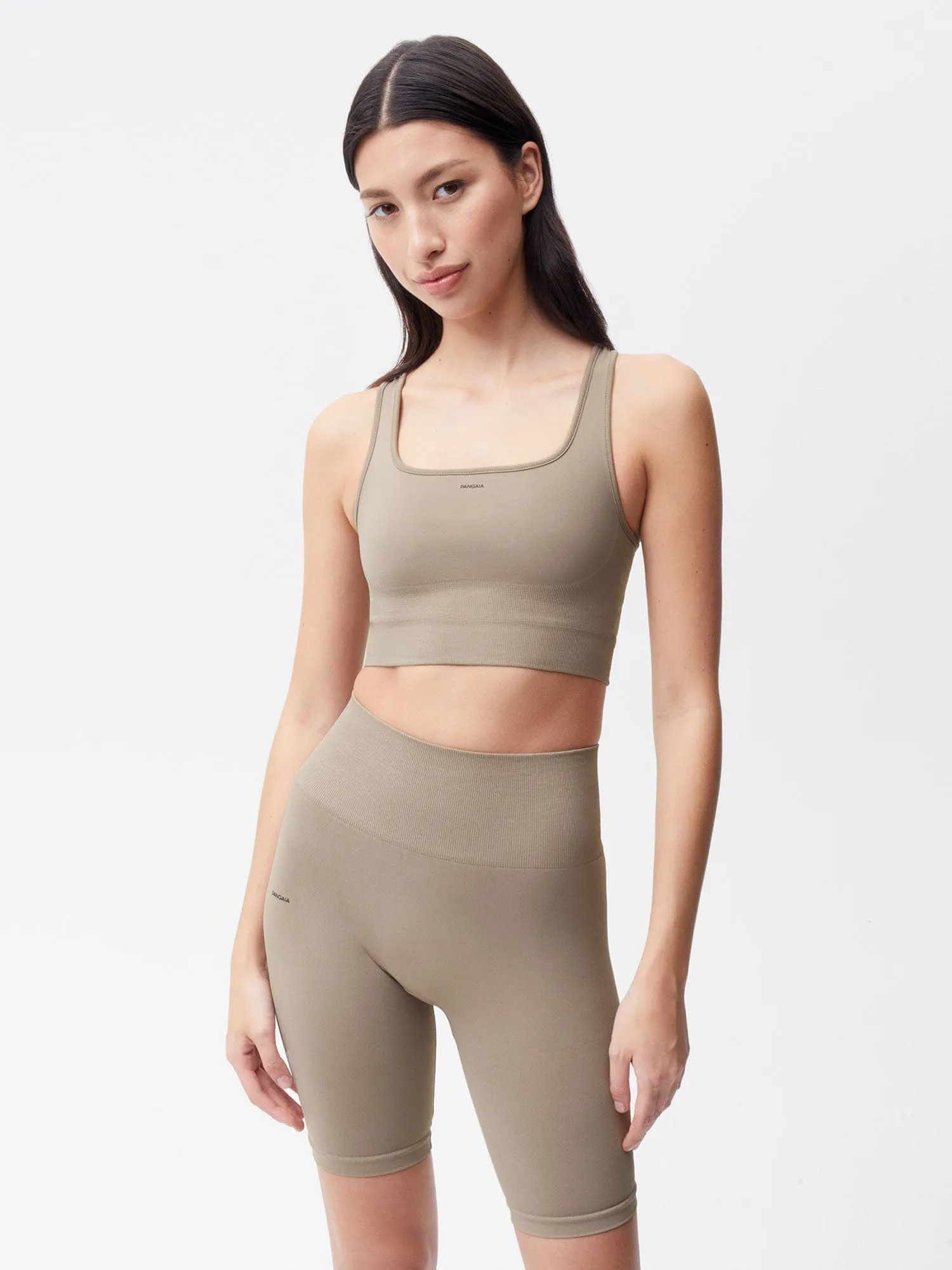 Womens Plant-Stretch Compressive Sports Bra—taupe sold by Pangaia product image thumbnail 2