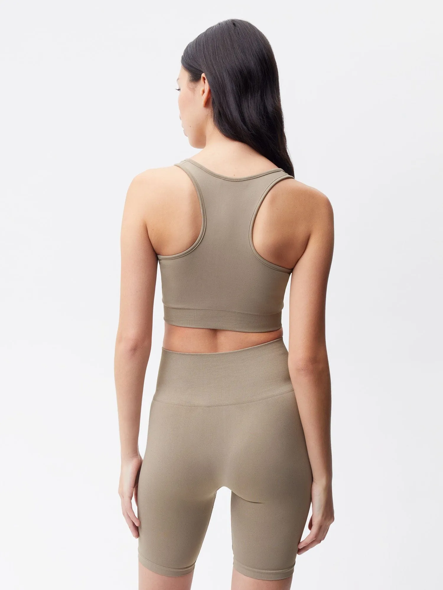 Womens Plant-Stretch Compressive Sports Bra—taupe sold by Pangaia product image thumbnail 3