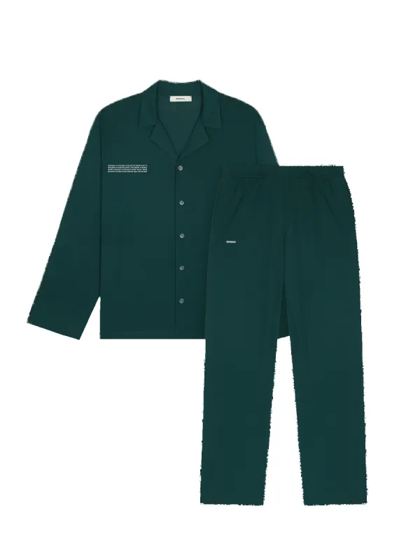 Womens 365 Lightweight Long Pyjama Set—foliage green sold by Pangaia