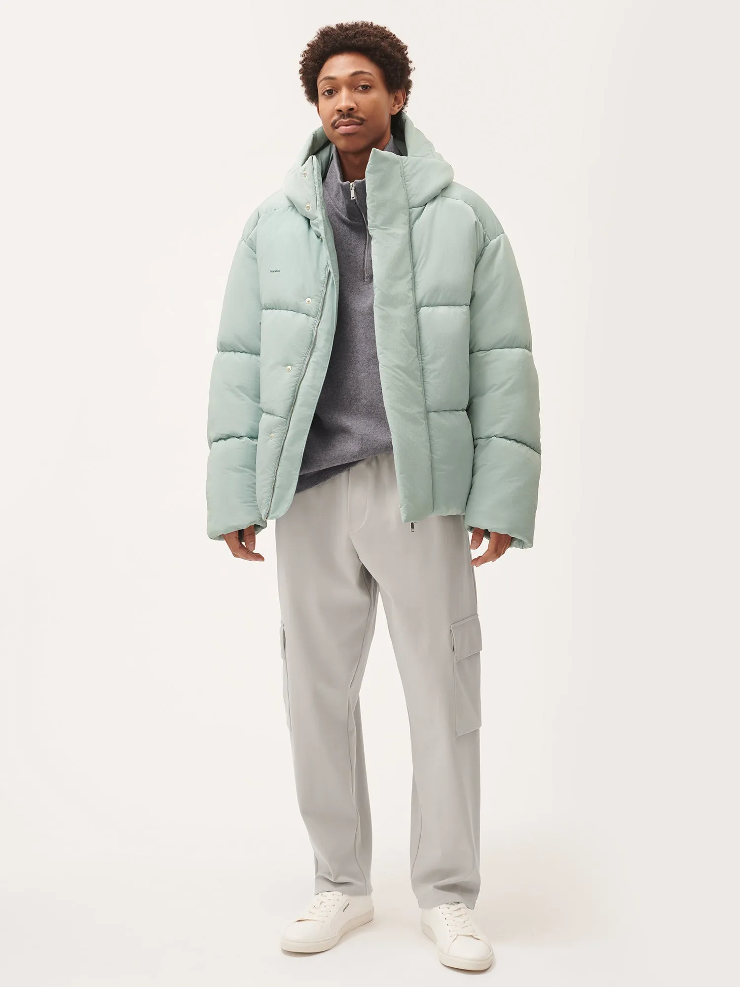 Womens Double Jersey Cargo Track Pants—stone sold by Pangaia product image thumbnail 3