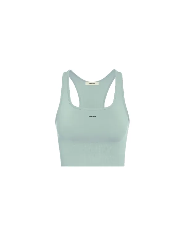 Womens Plant-Stretch Compressive Sports Bra—Eucalyptus Blue sold by Pangaia