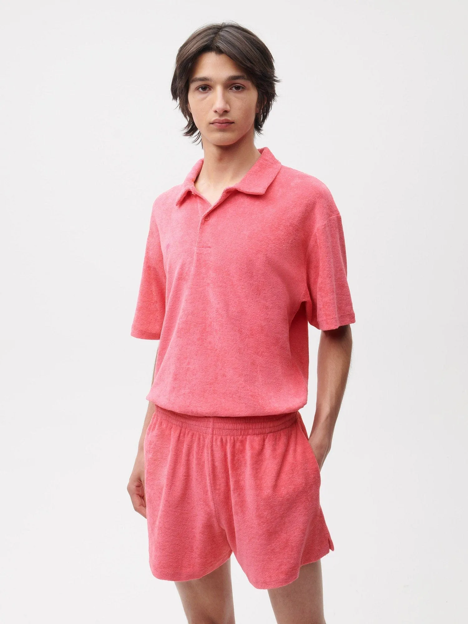 Archive Towelling Shorts—lotus pink sold by Pangaia product image thumbnail 4