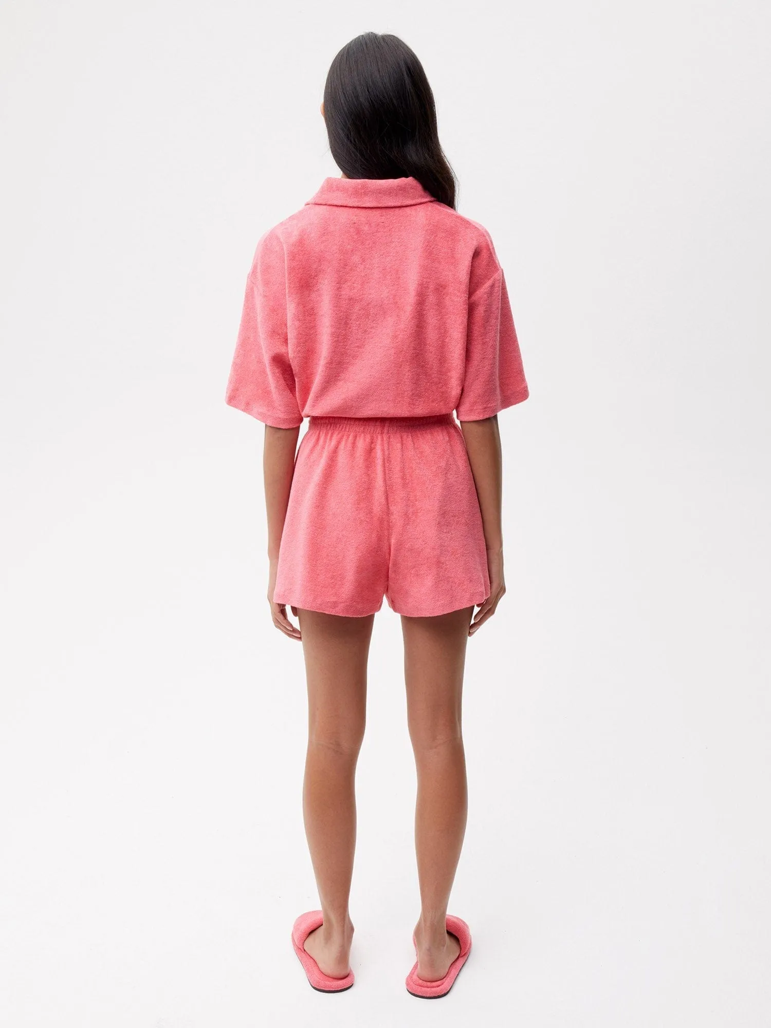 Archive Towelling Shorts—lotus pink sold by Pangaia product image thumbnail 3