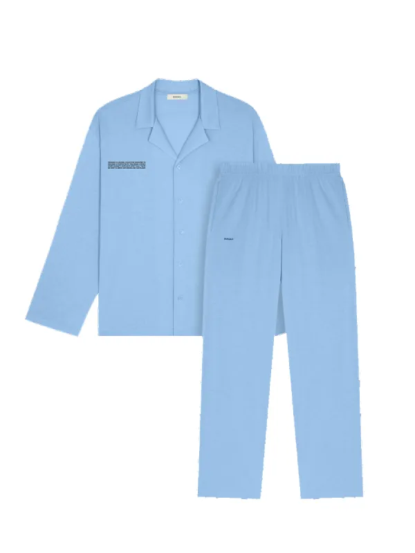 Womens 365 Lightweight Long Pyjama Set—lake blue sold by Pangaia