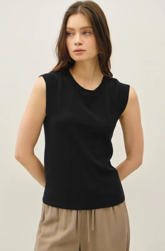 BASICS COTTON CREW NECK TANK TOP made by BE COOL