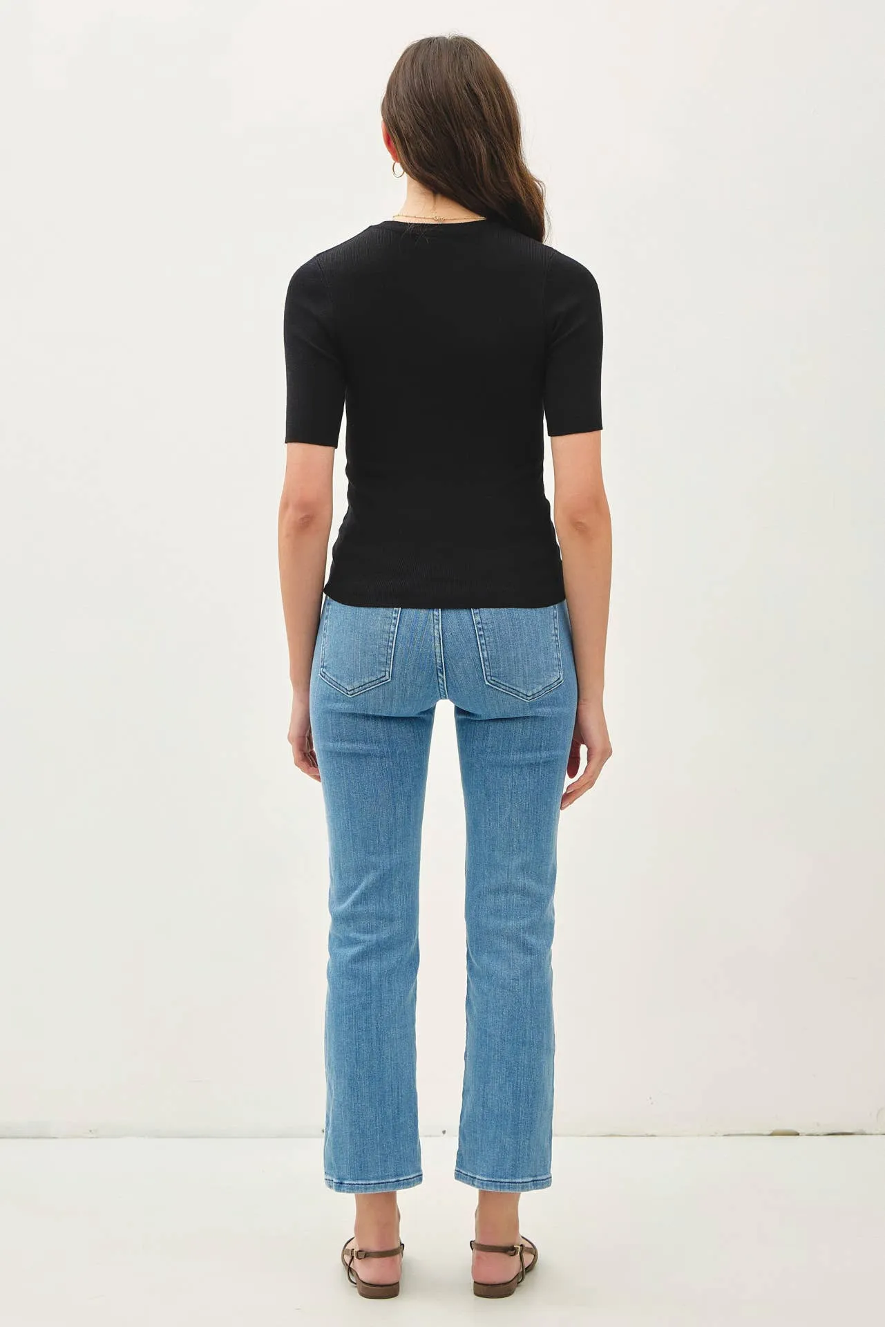 CLASSICS SOLID HALF SLEEVE RIB KNIT TOP sold by paper doll product image thumbnail 3