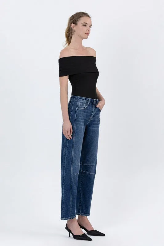 Kari slim barrel jeans in dark wash sold by paper doll product image thumbnail 5