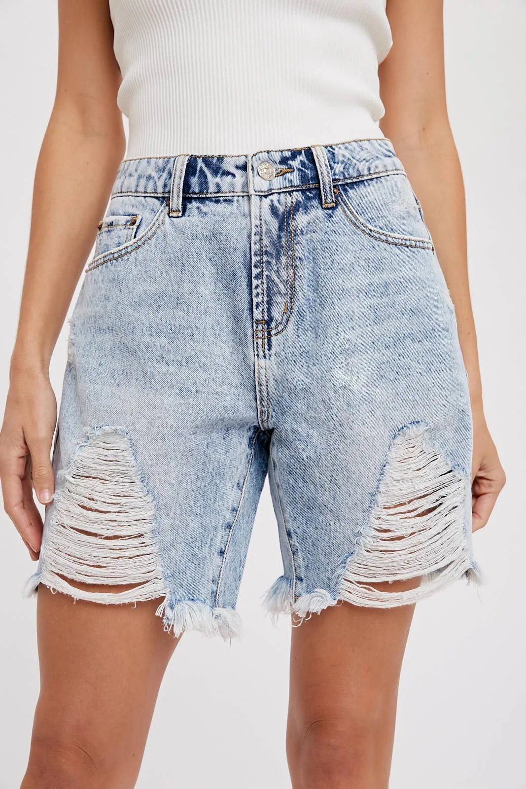 The boyfriend denim shorts sold by paper doll product image thumbnail 2
