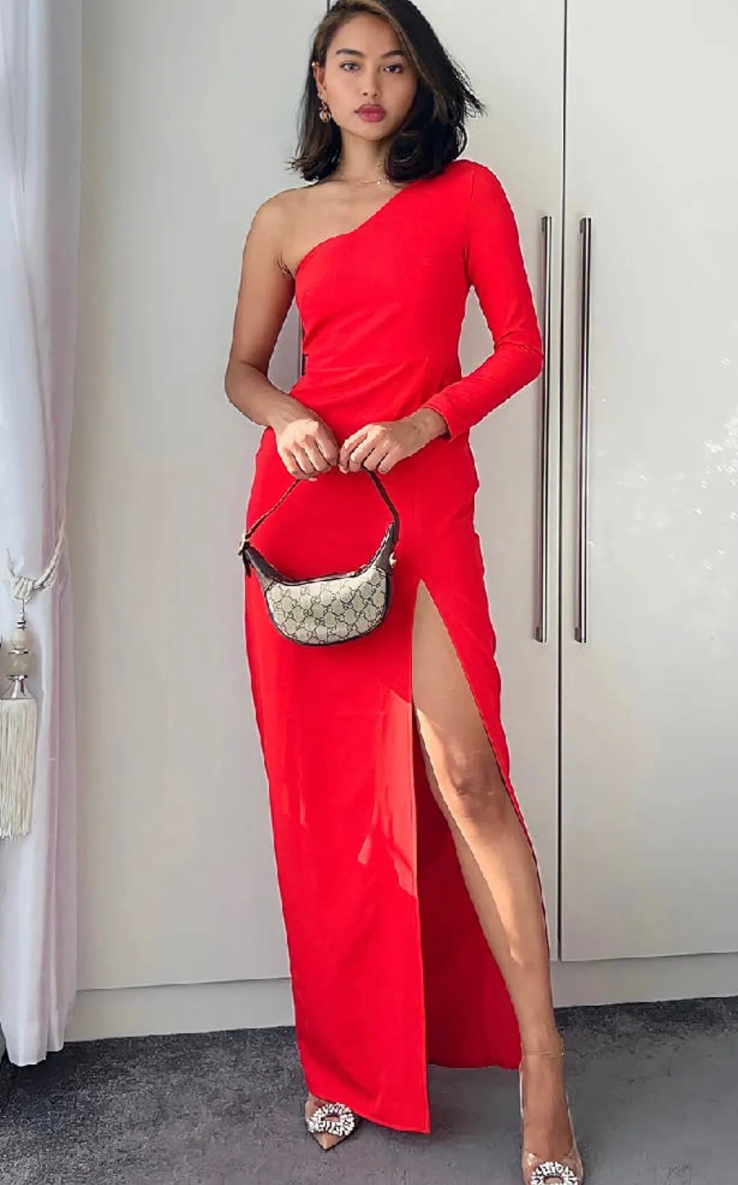 Sophia one shoulder dress sold by paper doll