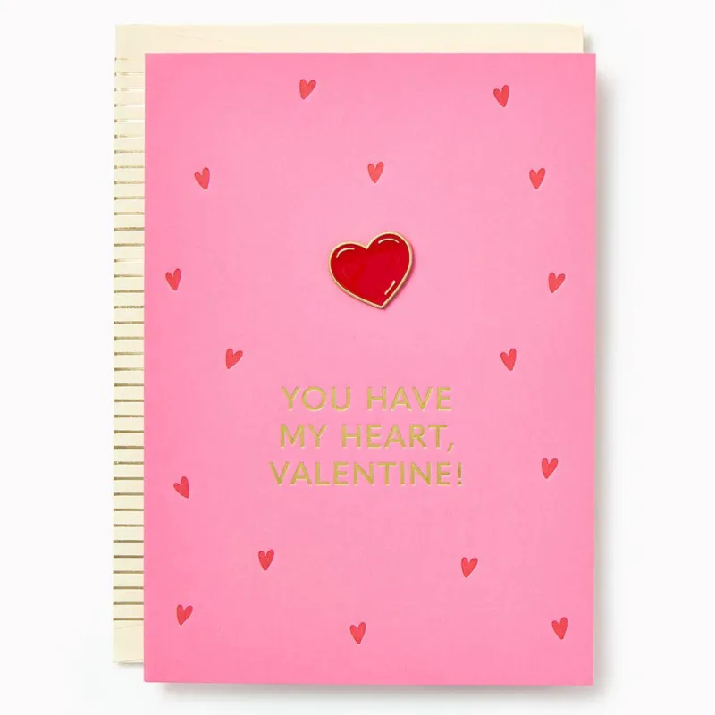 Have My Heart Enamel Pin Valentine's Day Card sold by Paper Source