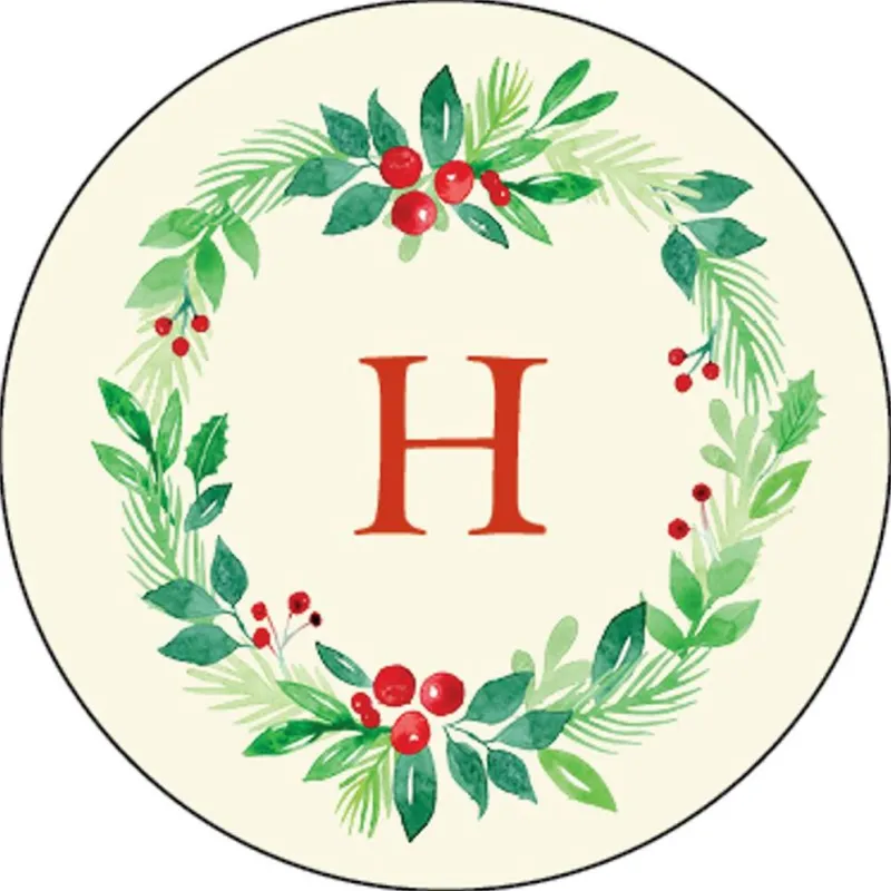 Winter Greenery Monogram Envelope Seal sold by Paper Source