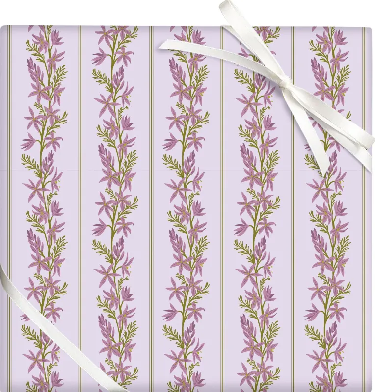 Lavender Stripe Roll Wrap sold by Paper Source