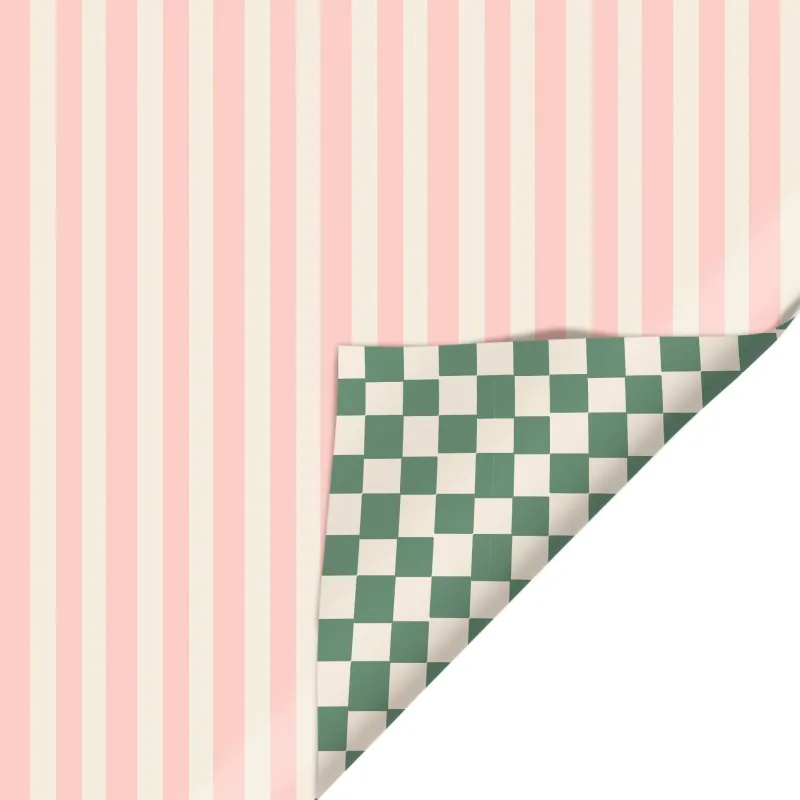 Checker Stripe Reversible Roll Wrap sold by Paper Source