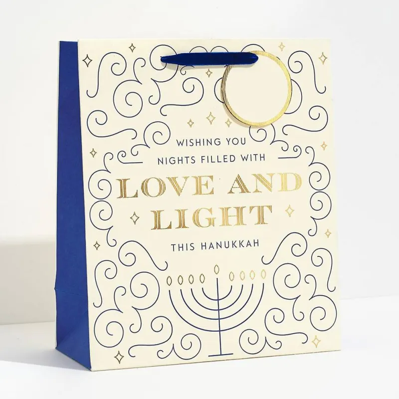 Hanukkah Love And Light Large Gift Bag made by Paper Source
