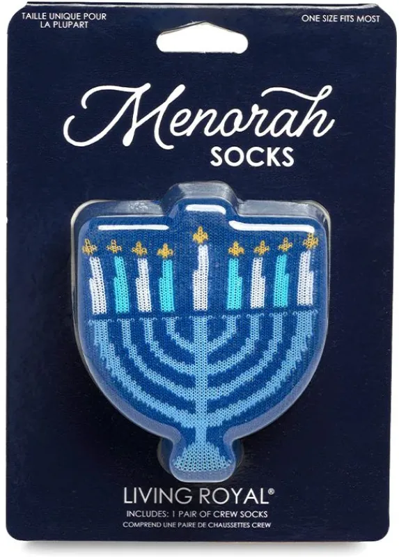 Hanukkah Menorah 3-D Socks sold by Paper Source